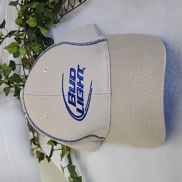 NEW Tan Blue Bud Light Baseball Cap Hat - Picture 3 of 6